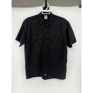 Dickies Mens XL Black Short Sleeve Work Shirt Uniform Button Up Casual